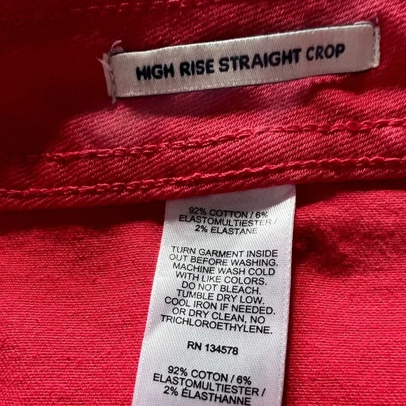 Vineyard Vines Mariner Wide Leg Cropped Trouser-Style Jean size 25 Red - Picture 9 of 12